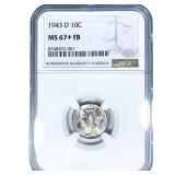 1943-D Mercury Silver Dime NGC MS67+ FB
