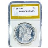 1878-CC Morgan Silver Dollar PGA MS63 DMPL