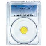 1851 Rare Gold Dollar PCGS AU58