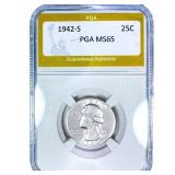 1942-S Washington Silver Quarter PGA MS65