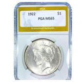 1922 Silver Peace Dollar PGA MS65