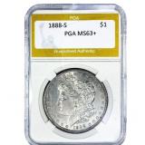 1888-S Morgan Silver Dollar PGA MS63+