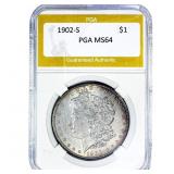1902-S Morgan Silver Dollar PGA MS64