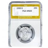 1930-S Standing Liberty Quarter PGA MS65
