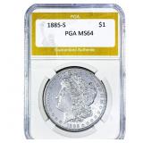 1885-S Morgan Silver Dollar PGA MS64