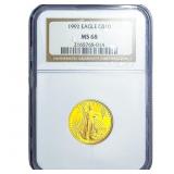 1992 1/4oz Gold Eagle $10 NGC MS68