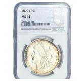 1879-O Morgan Silver Dollar NGC MS65