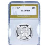 1937 Washington Silver Quarter PGA MS65