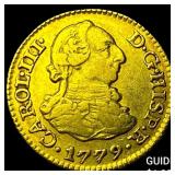 1779 Colonial Spain Gold 1/2 Escudo