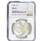 1890 Morgan Silver Dollar NGC MS63
