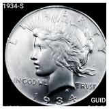 1934-S Silver Peace Dollar CHOICE AU+