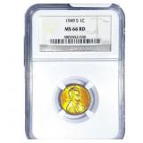 1949-S Wheat Cent NGC MS66 RD