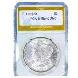1885-O Morgan Silver Dollar PGA Brilliant UNC