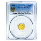 1853 Rare Gold Dollar PCGS AU58