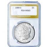 1889-S Morgan Silver Dollar PGA MS63