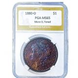 1880-O Morgan Silver Dollar PGA MS65 Micro O, Tone