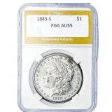 1883-S Morgan Silver Dollar PGA AU55