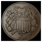 1868 Two-Cent Piece NEARLY UNCIRCULATED