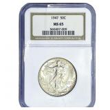 1947 Walking Liberty Half Dollar NGC MS65
