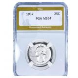 1937 Washington Silver Quarter PGA MS64
