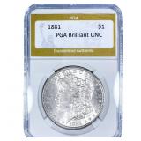 1881 Morgan Silver Dollar PGA Brilliant UNC