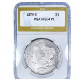 1879-S Morgan Silver Dollar PGA MS64 PL