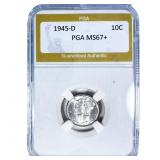 1945-D Mercury Silver Dime PGA MS67+