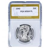 1940 Walking Liberty Half Dollar PGA MS64 PL