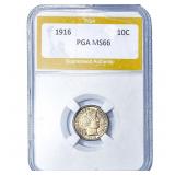 1916 Barber Dime PGA MS66