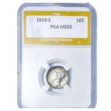 1919-S Mercury Silver Dime PGA MS65