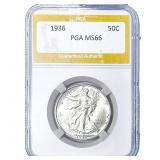 1936 Walking Liberty Half Dollar PGA MS66