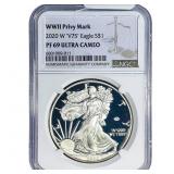 2020-W Silver Eagle NGC PF69 UC WWII Privy Mark