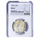 1946-S Walking Liberty Half Dollar NGC MS64
