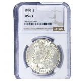 1890 Morgan Silver Dollar NGC MS63