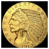 1912 Indian Head Half Eagle $5 Gold CLOSELY  UNCI