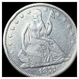 1877 Seated Liberty Half Dollar CLOSELY UNCIRCULAT