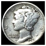 1921-D Silver Mercury Dime ABOUT UNCIRCULATED