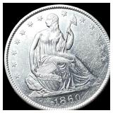 1860-O Silver Seated Liberty Half Dollar  CLOSELY