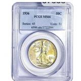 1936 Walking Liberty Half Dollar PCGS MS66