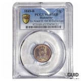 1849-B Hanover Copper 1 Pfennig PCGS MS65 RB