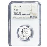 1957 Washington Silver Quarter NGC PF69