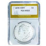 1878 8TF Morgan Silver Dollar PGA AU58
