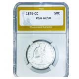 1876-CC Seated Liberty Half Dollar PGA AU58