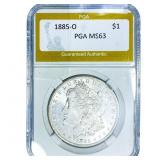 1885-O Morgan Silver Dollar PGA MS63
