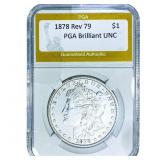1878 Rev 79 Morgan Silver Dollar PGA Brilliant UNC