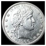1900-S Silver Barber Quarter CHOICE AU