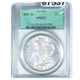 1881-S Morgan Silver Dollar PCGS MS63