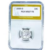 1939-D Mercury Silver Dime PGA MS67