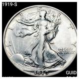 1919-S Walking Liberty Half Dollar CHOICE AU