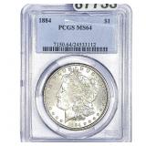 1884 Morgan Silver Dollar PCGS MS64